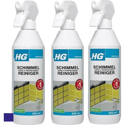 HG Schimmelreiniger vocht en weerplekkenreiniger 3 stuks met gratis KwastenDiscounter huishoudspons – effectief tegen schimmel en vochtplekken, verkrijgbaar bij KwastenDiscounter
