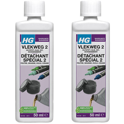 HG Vlekweg 2 set van 2 stuks – effectieve vlekverwijderaar met gratis KwastenDiscounter spons voor grondige reiniging
