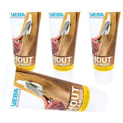 Houtplamuur 400GR 4 stuks – stevige houtvuller voor het repareren van hout, verkrijgbaar bij KwastenDiscounter
