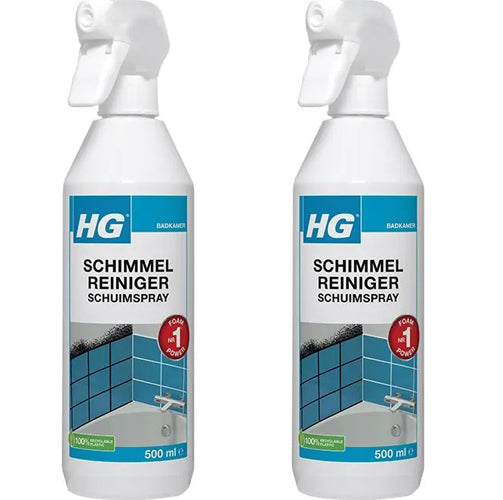 HG schimmelreiniger schuimspray - 2 stuks + KwastenDiscounter spons